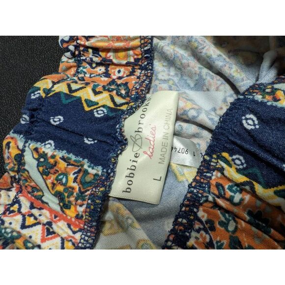 Bobbie Brooks Super Soft Shorts Stretch Boho Floral Stripe Gypsy Elastic Women's - Picture 3 of 4